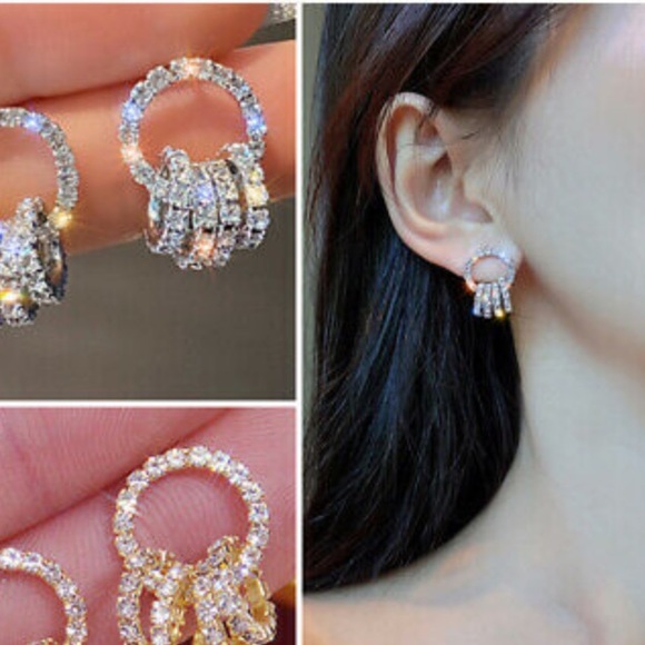 New Sterling silver Engagement Drop Earrings Creative Women Jewelry - Picture 3 of 3